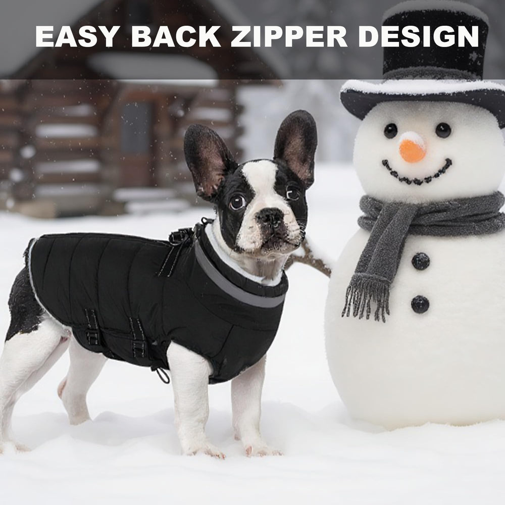 Mklhgty coat with reflective strips for nighttime visibility.