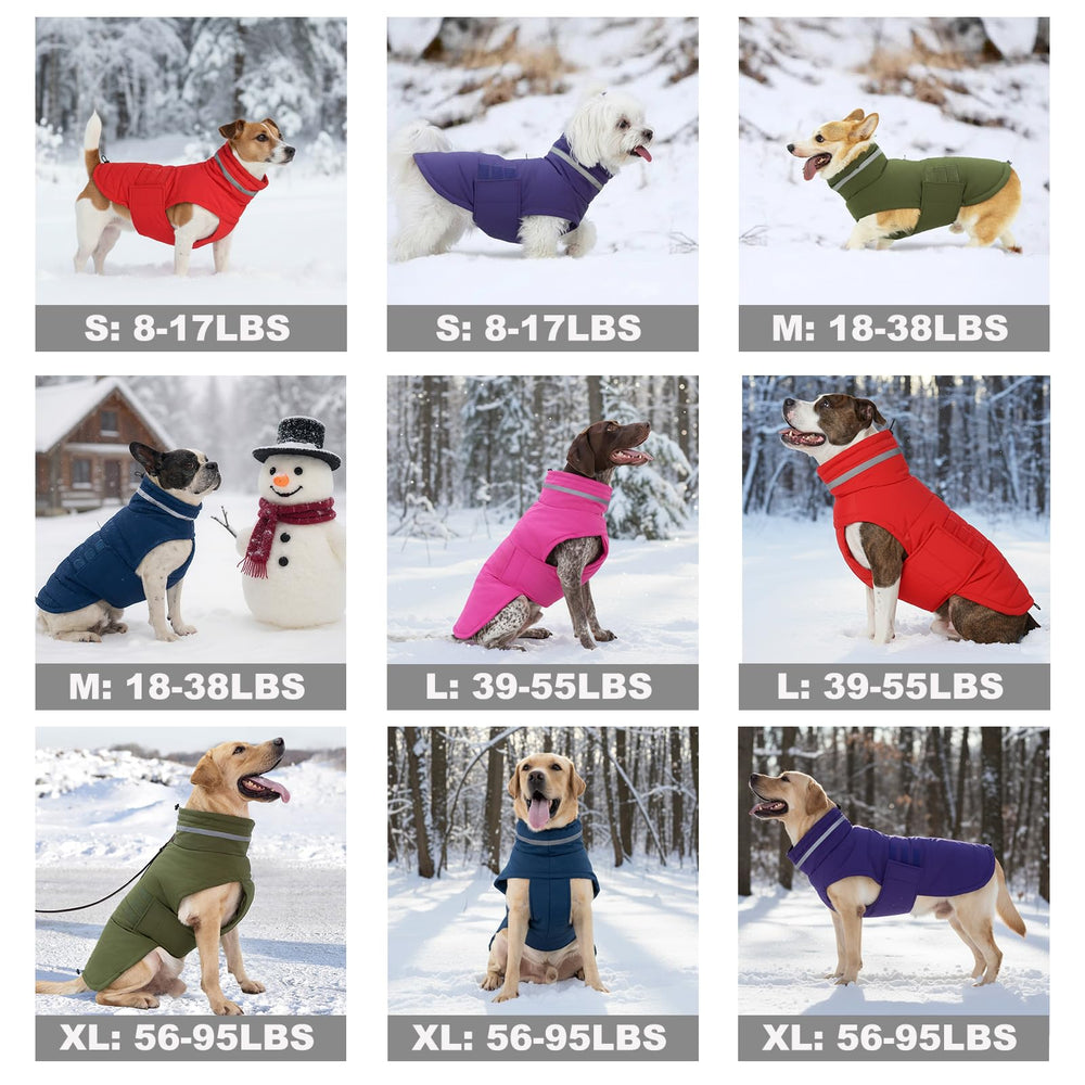 Mklhgty dog winter jacket closeup highlights thick fabric and warmth
