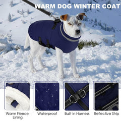 Mklhgty fleece lined warm dog jacket for chilly walks