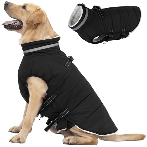Mklhgty large dog coat features back zipper for easy on and off