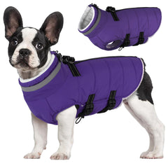 Mklhgty waterproof fleece-lined dog coat close-up showing warmth and rain resistance