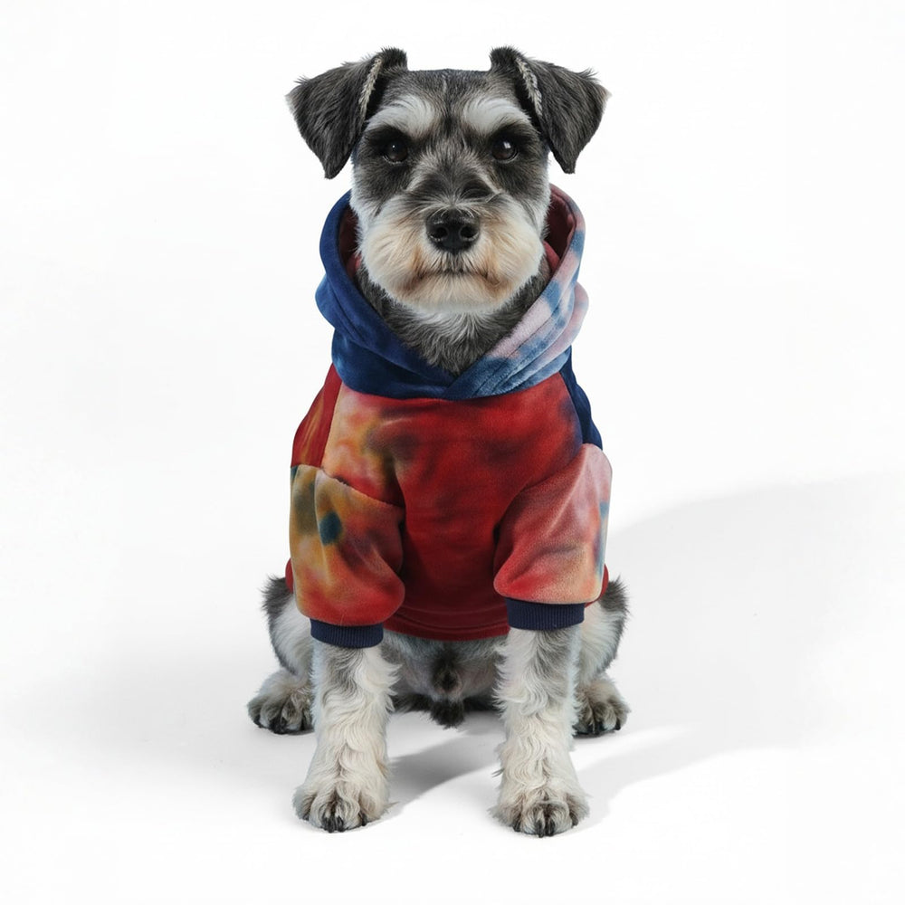 Mklhgty sudadera para perro con efecto teñido frontal, ideal para paseos.