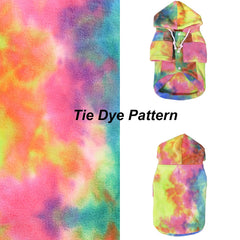 Mklhgty Tie Dye Dog Hoodie button closure enables quick on/off