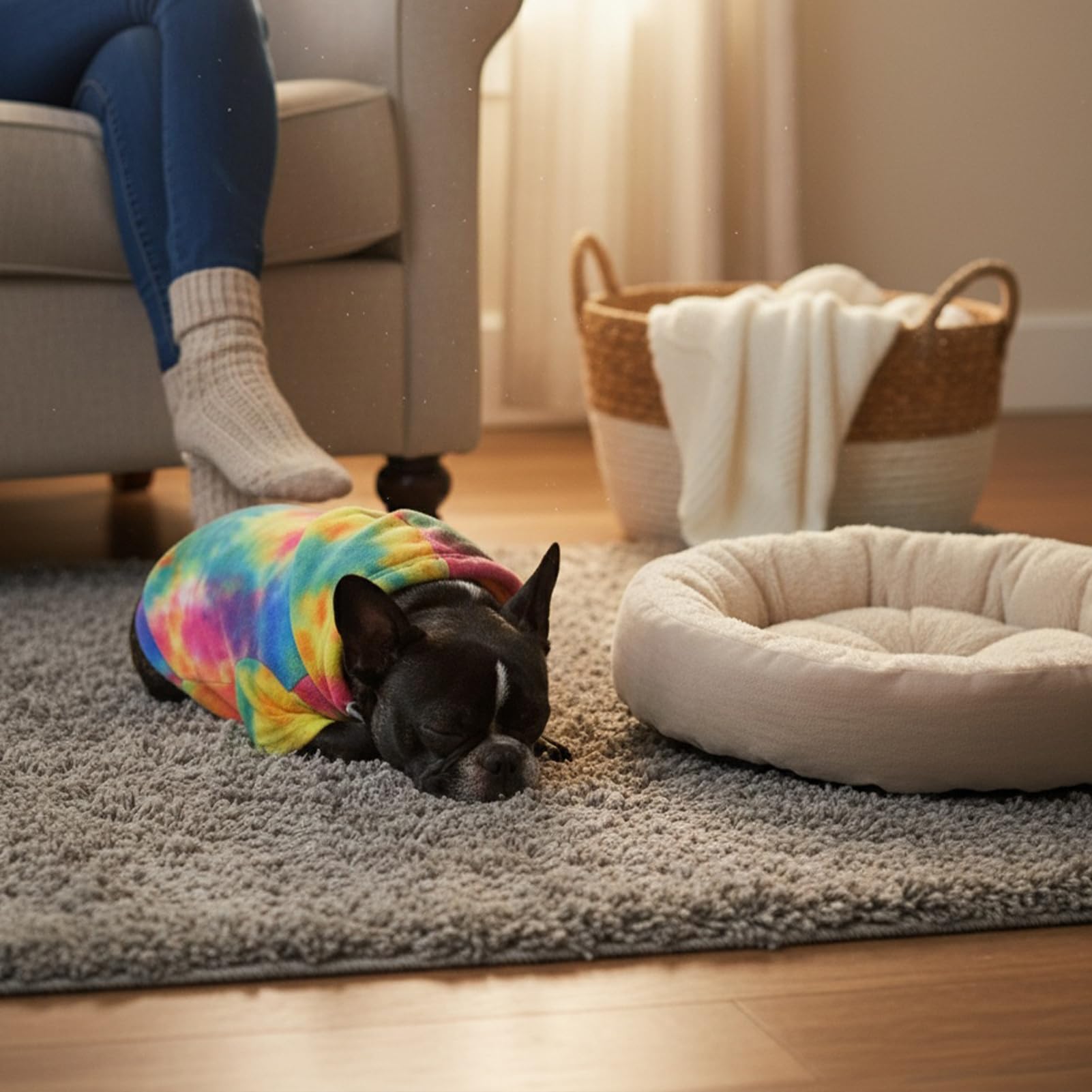Mklhgty Tie Dye Dog Hoodie ready-for-daily-wear for photos and outings