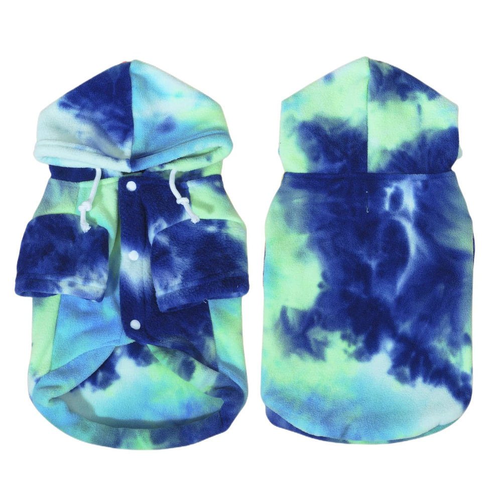 Mklhgty Tie Dye Dog Hoodie fabric close-up reveals ultra-soft, breathable material.