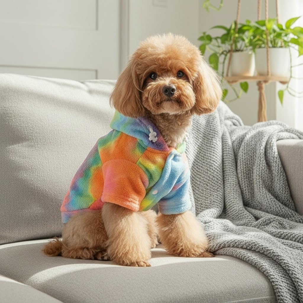 Mklhgty Tie Dye Dog Hoodie after-sales service shows support