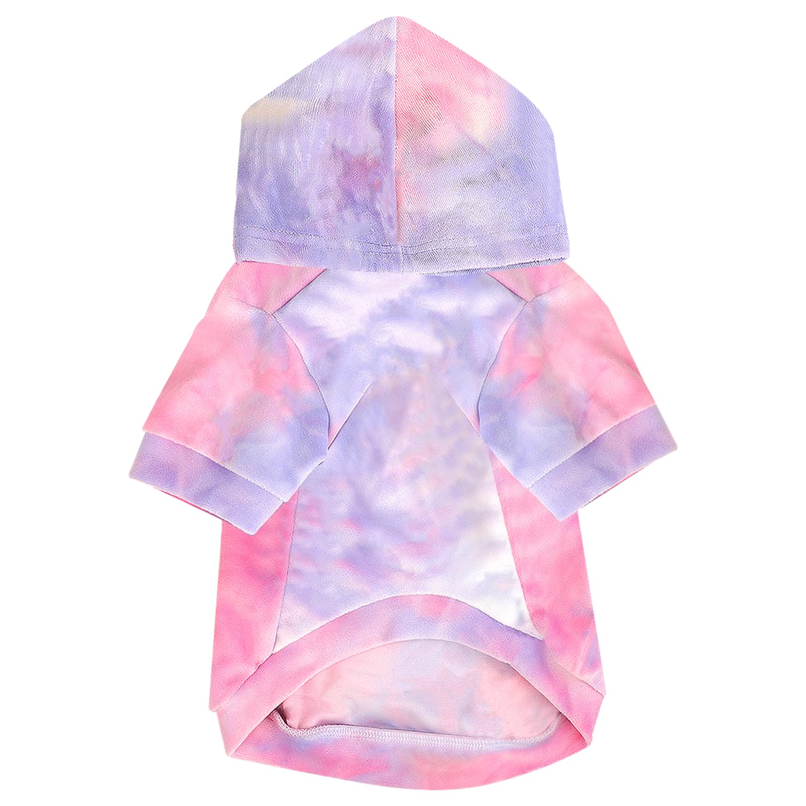 Mklhgty tie-dye dog hoodie shows vibrant color and snug warmth for small pets.