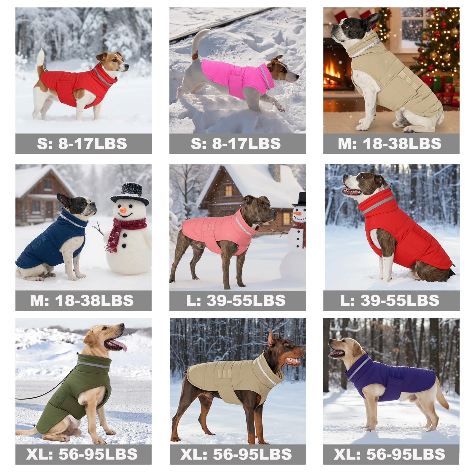 Mklhgty waterproof dog coat back view highlights coverage and warmth during outdoor adventures.