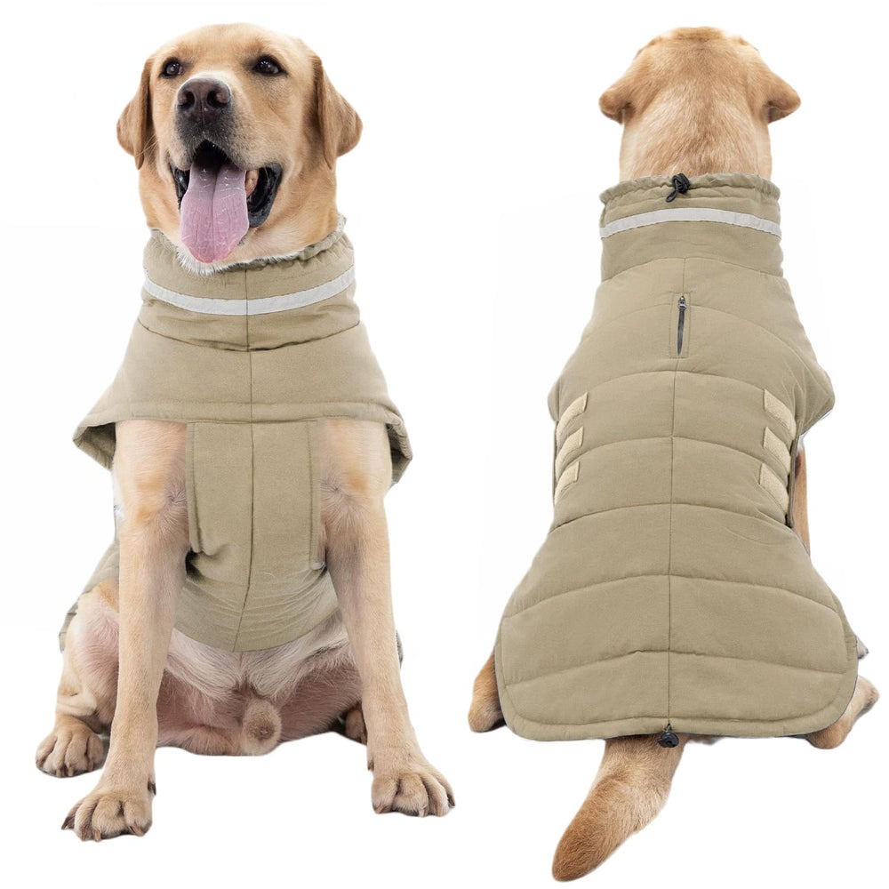 Mklhgty waterproof dog coat fabric closeup reveals rugged, windproof material with soft lining.