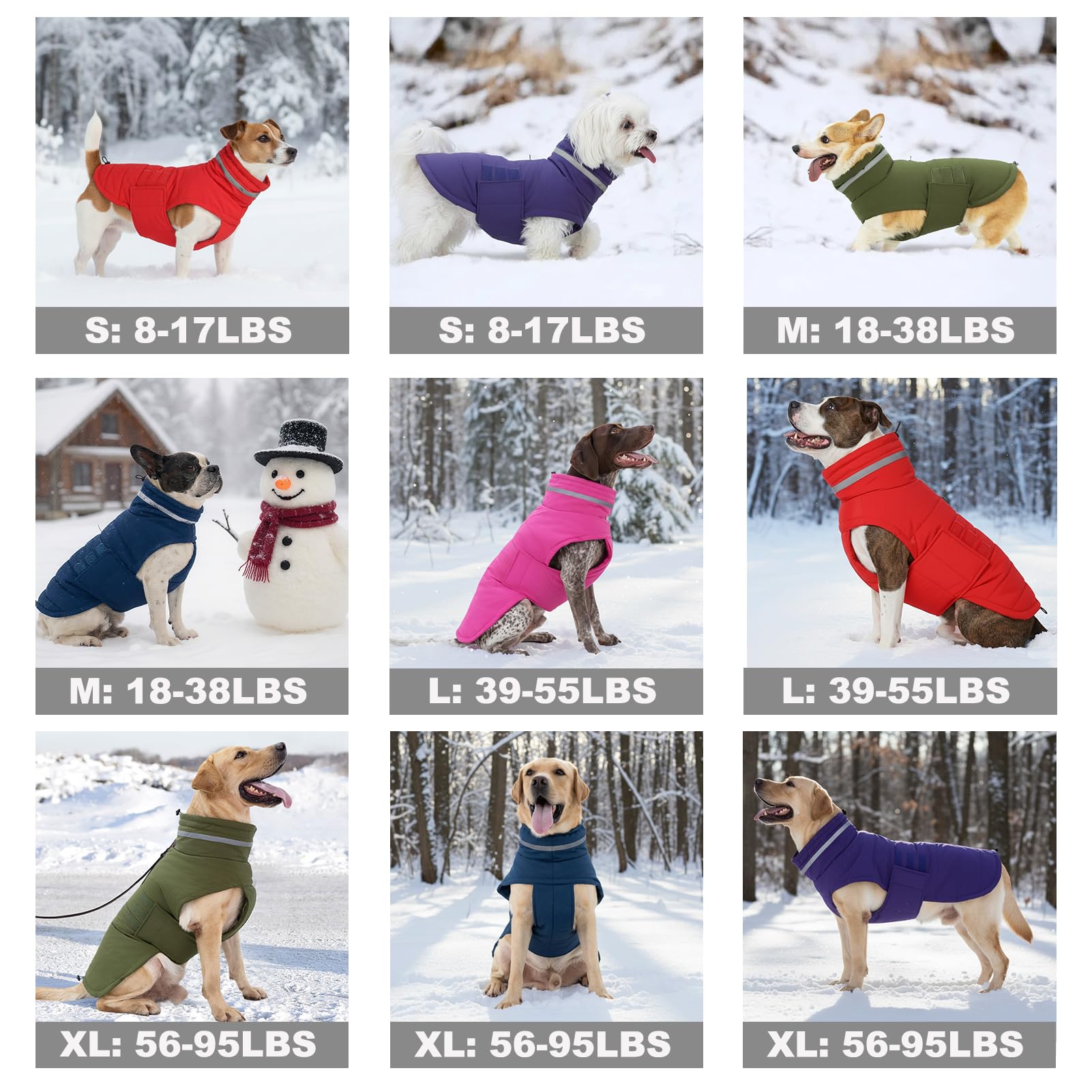Mklhgty waterproof dog coat green S back view highlighting windproof coverage.