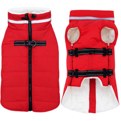 Mklhgty waterproof fleece-lined dog jacket closeup showing warmth and rain protection