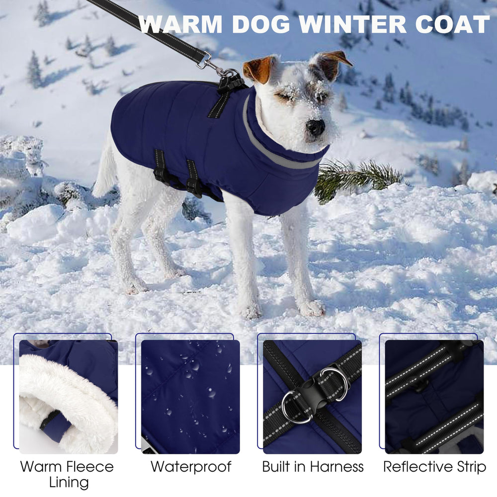 Mklhgty windproof dog coat with high collar and drawstring for wind protection