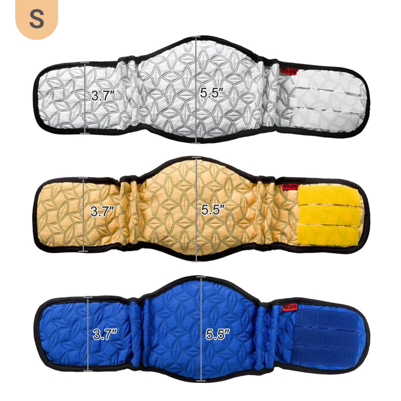 Mkono white belly band wrap with adjustable sizing for precise fit.