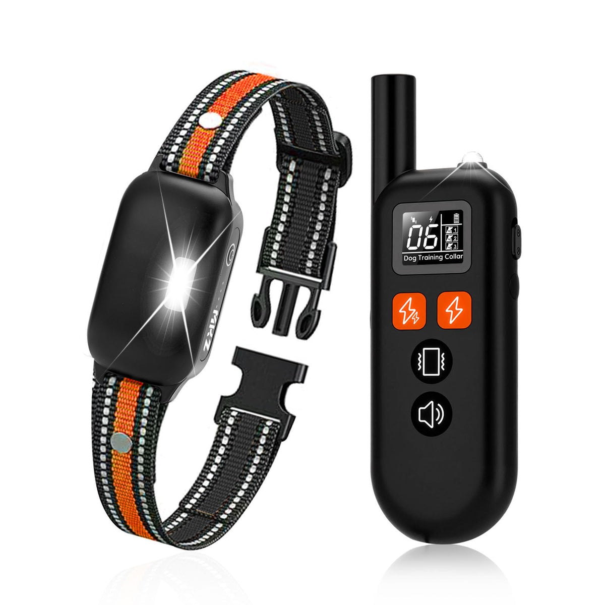 MKZ dog training collar remote for quick, hands-free control during walks.