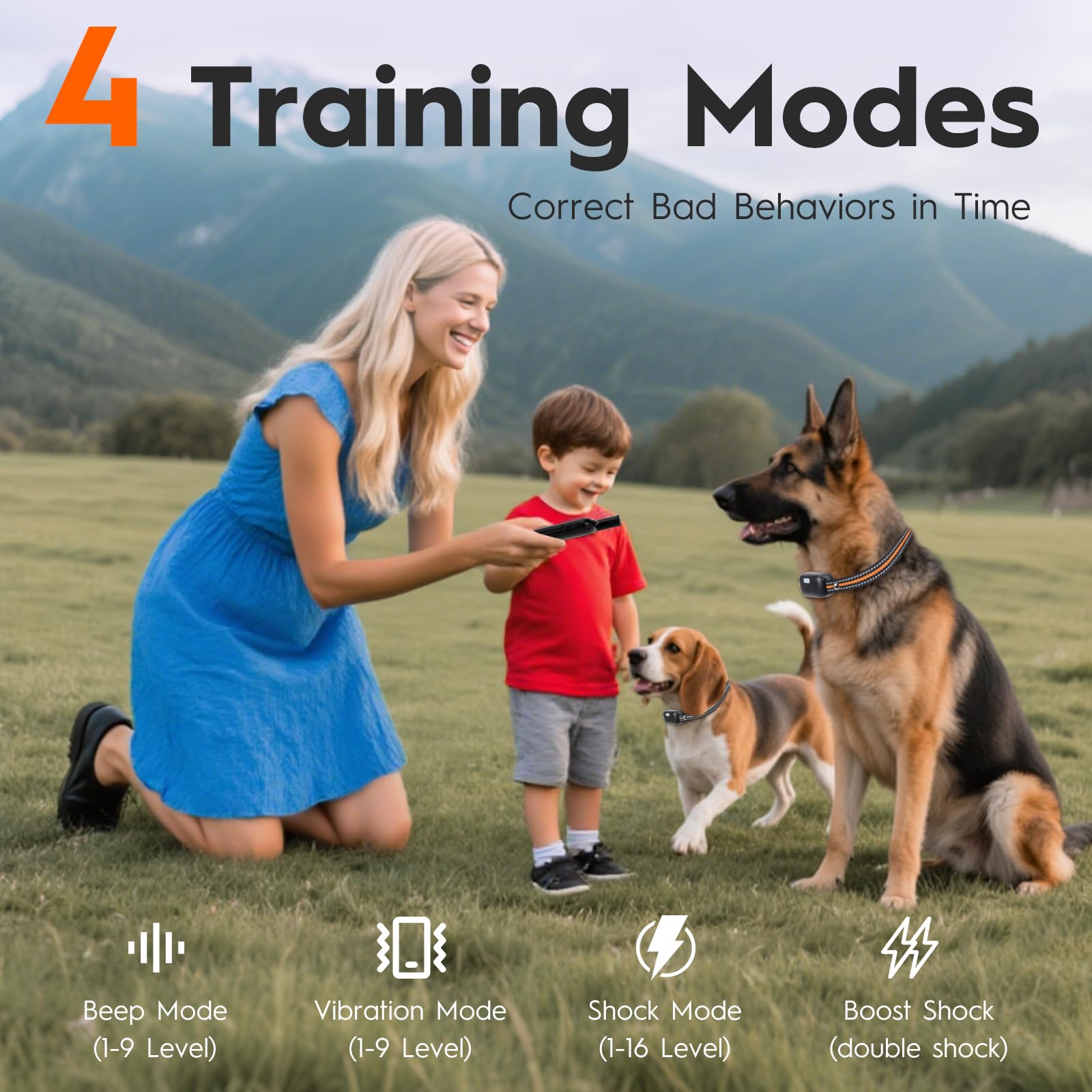 MKZ lightweight 57g receiver keeps dogs comfortable during training.
