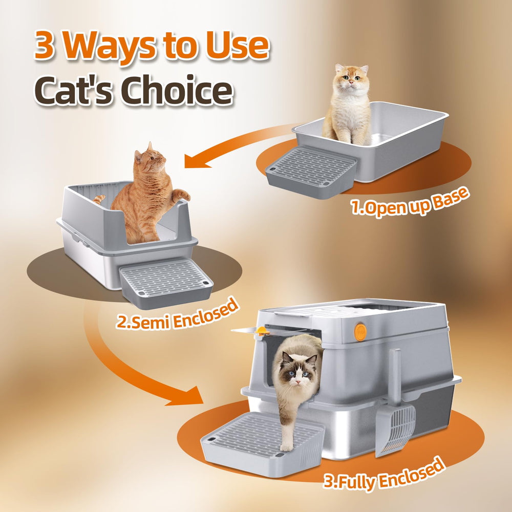 Mlazo front-entry Mlazo litter box for quick entry.