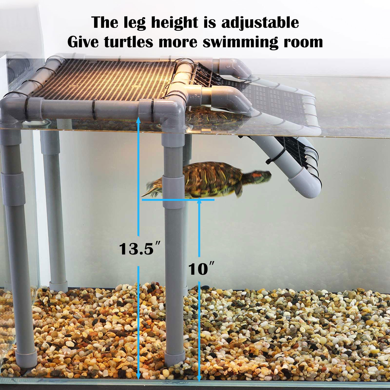 MLONDHSU turtle basking-platform grid-pattern ensures quick drainage and safe claw interaction.