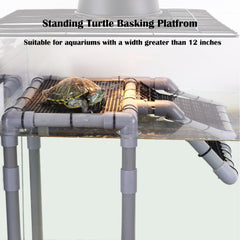 MLONDHSU turtle basking platform ramp closeup shows 45-degree incline and grip for easy climbing.