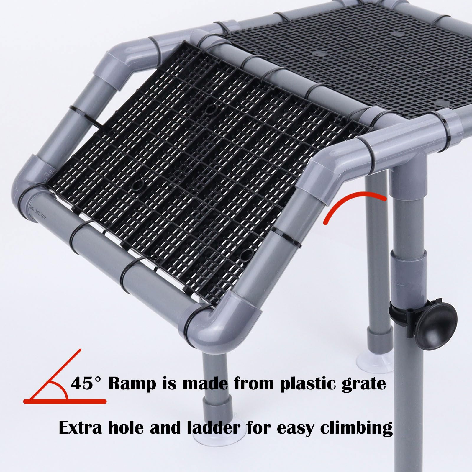 MLONDHSU turtle basking platform stable base minimizes shifting during tank activity.