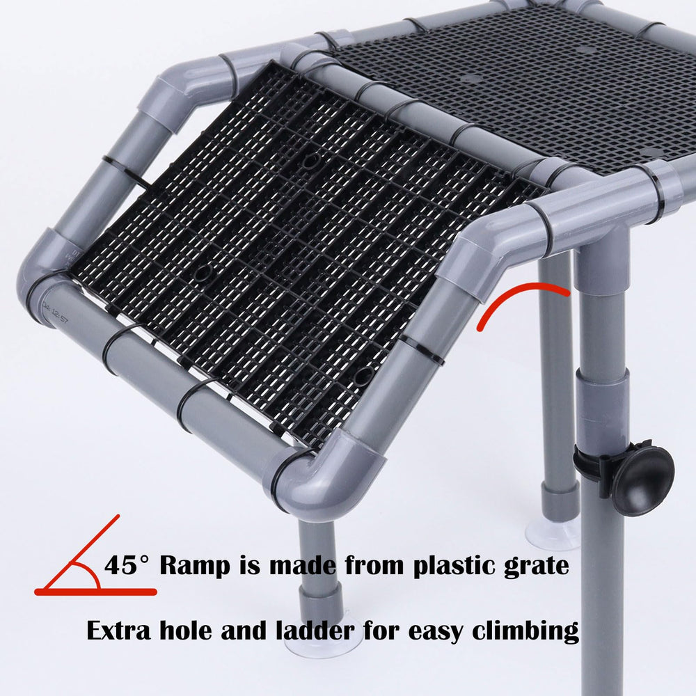 MLONDHSU turtle basking platform stable base minimizes shifting during tank activity.