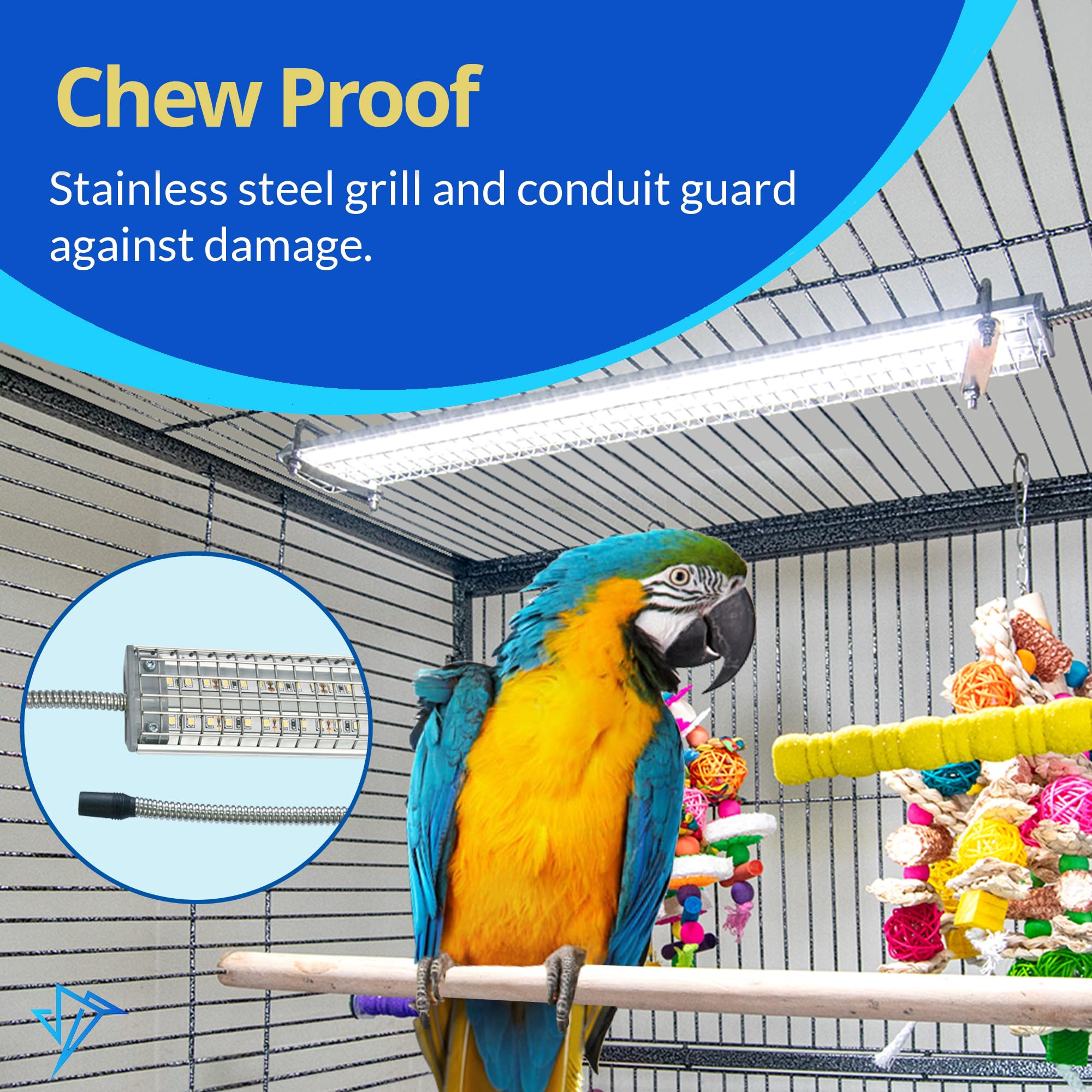 M&M Cage HappyBird easy-install inside cage with included mounting hardware.