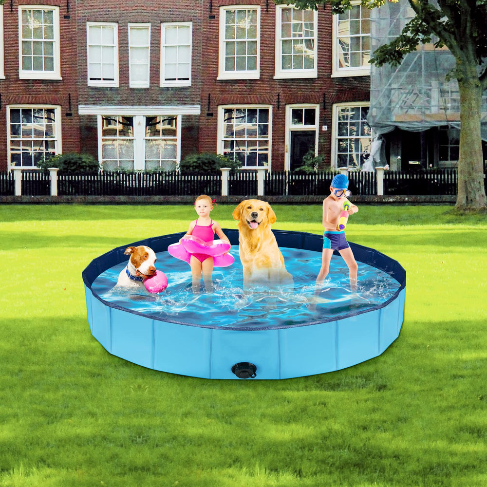 MMdipon dog pool easy-clean drain plug blue simplifies care after play