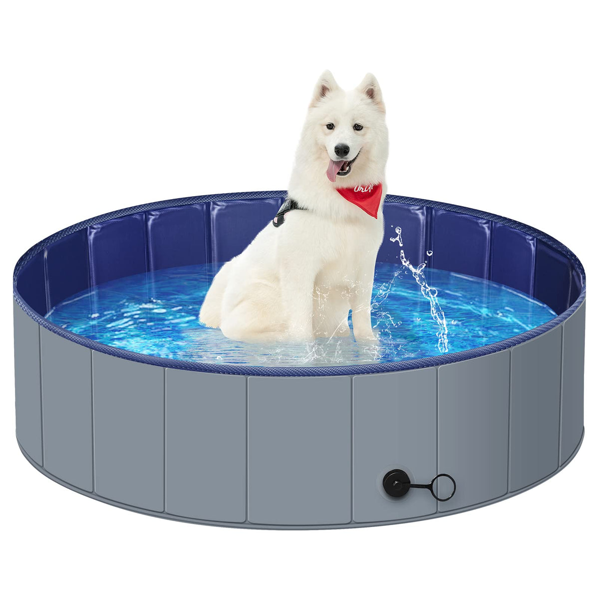 MMdipon dog pool folded flat for compact storage and transport