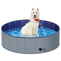 MMdipon dog pool folded flat for compact storage and transport