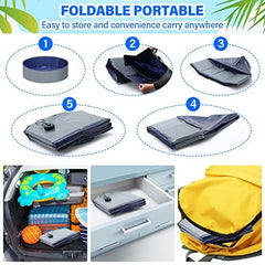 MMdipon dog pool folded flat demonstrates compact storage solution