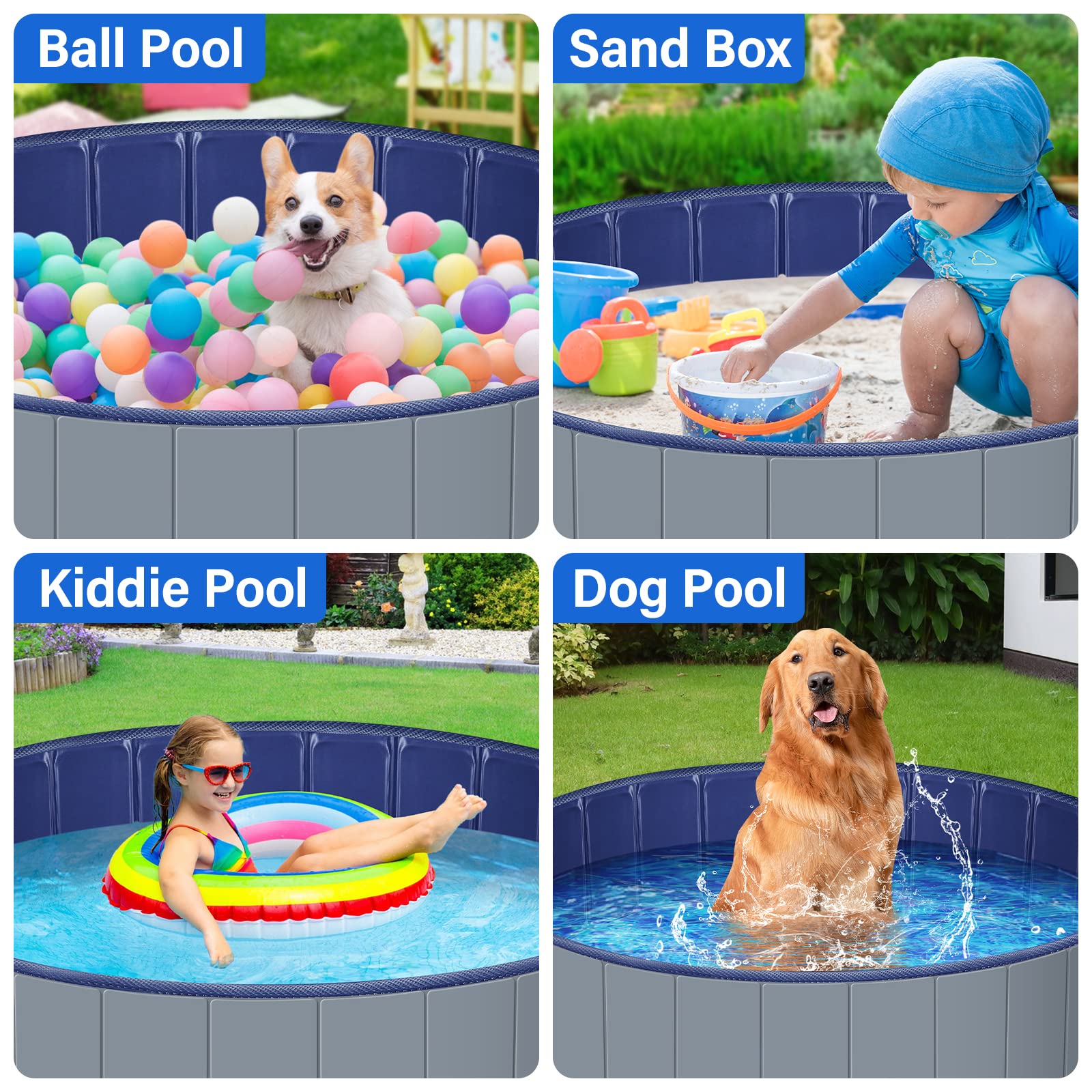 MMdipon dog pool used at park or beach for on-the-go fun