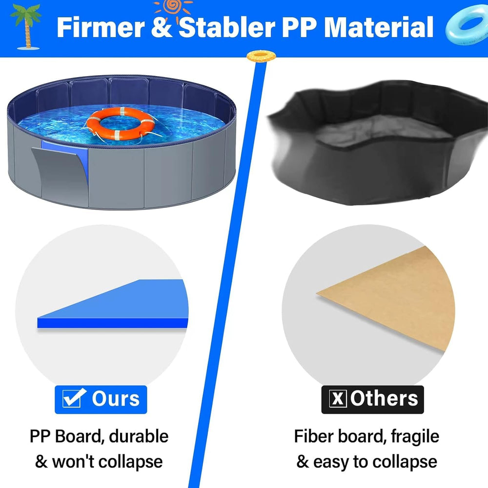 MMdipon dog pool XL setup with water ready for quick splash fun outdoors.