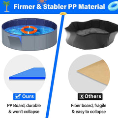 MMdipon dog pool XL setup with water ready for quick splash fun outdoors.