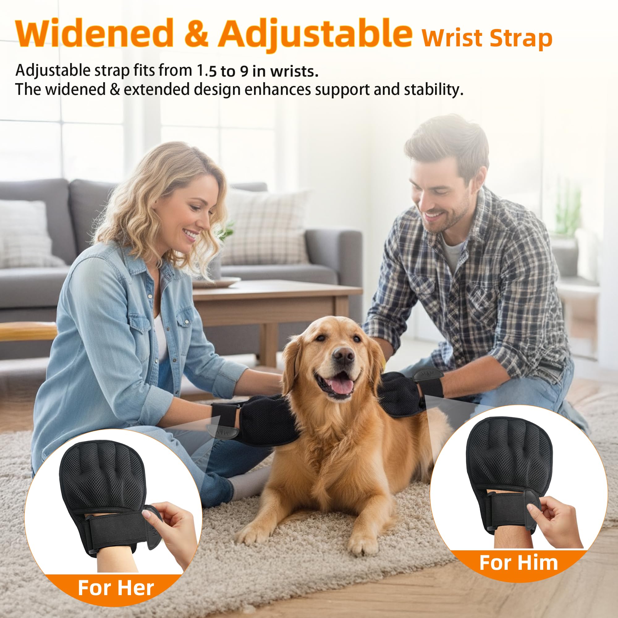 MMGOPET pet-hair-remover-glove-closeup illustrates fabric-safe grip for delicate surfaces.