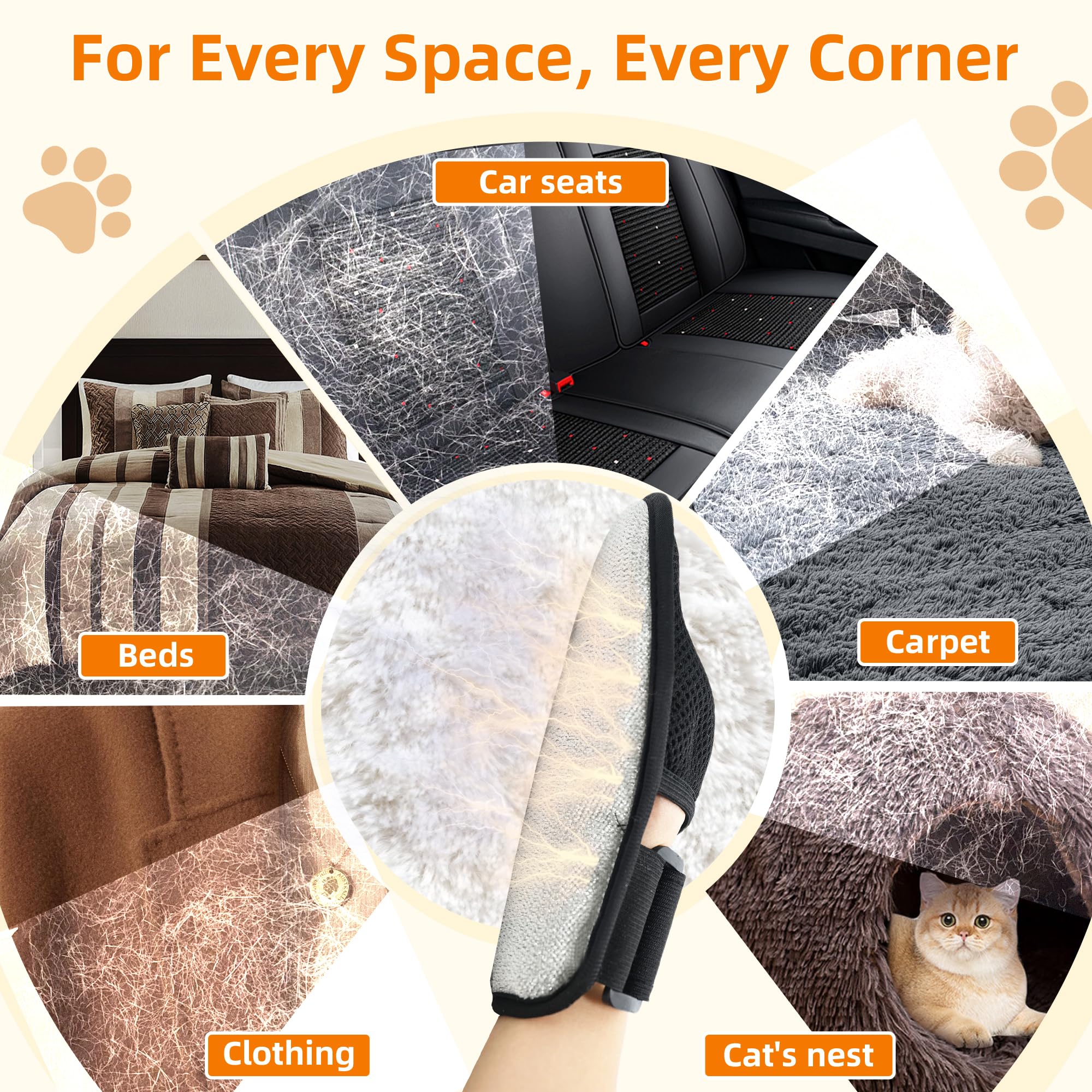 MMGOPET pet-hair-remover-glove-on-car-seat highlights easy interior cleaning.