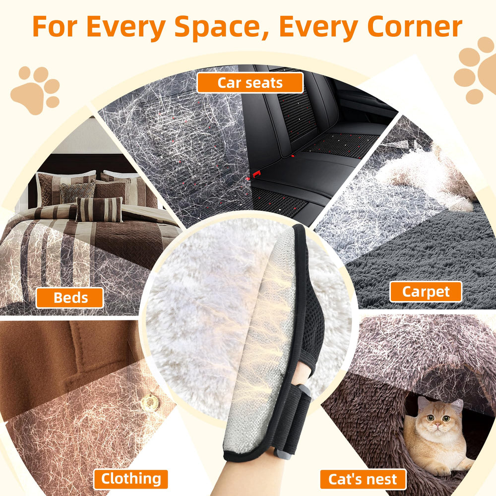 MMGOPET pet-hair-remover-glove-on-car-seat highlights easy interior cleaning.
