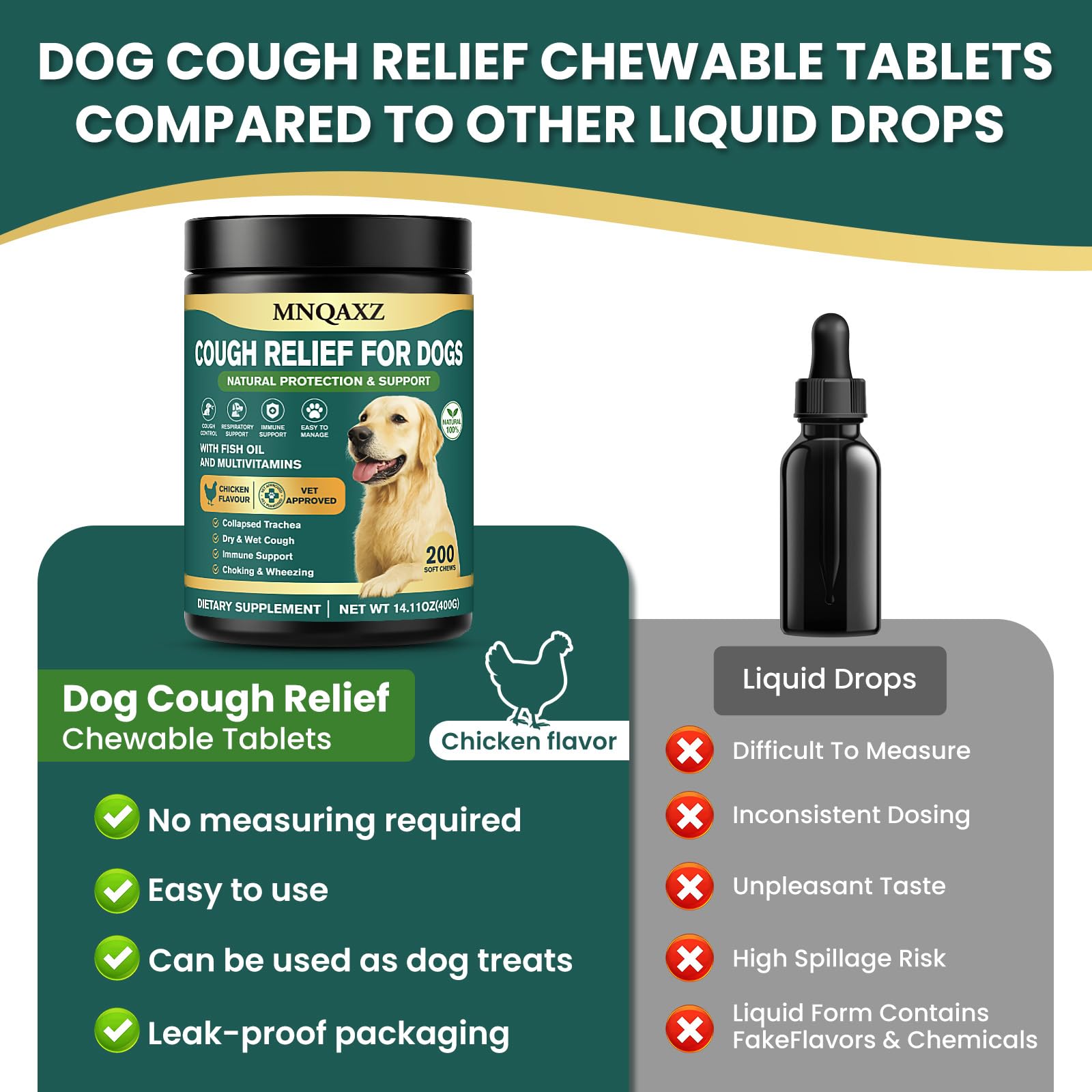 MNQAXZ dog cough relief chews natural ingredients highlight marshmallow and chamomile