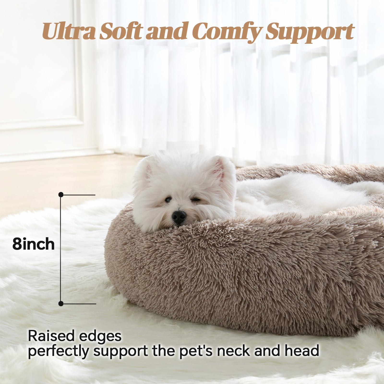 MNWHUC Donut Bed anti-slip bottom helps keep pets safe during sleep at home