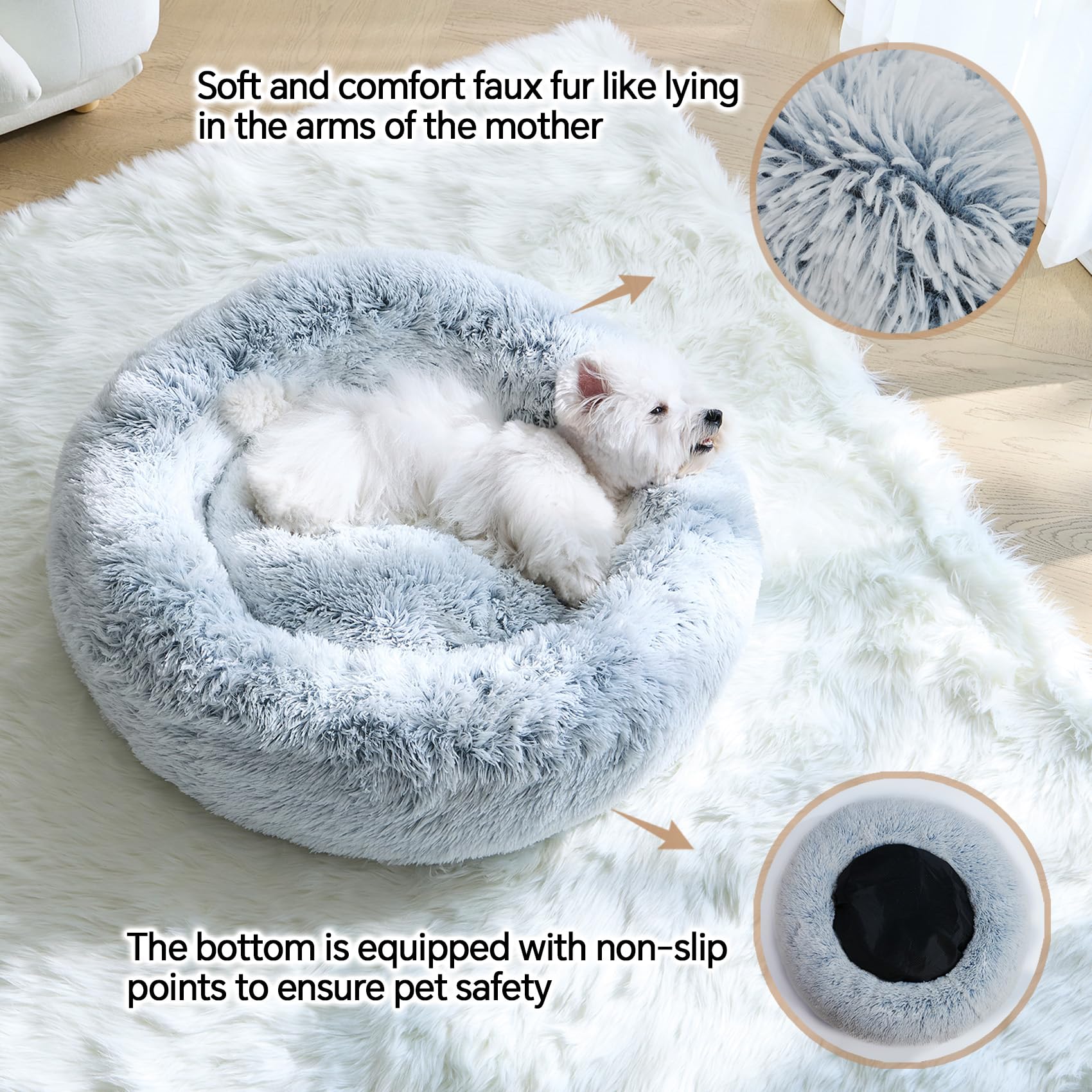 MNWHUC calming dog bed machine washable feature for easy cleanup after adventures