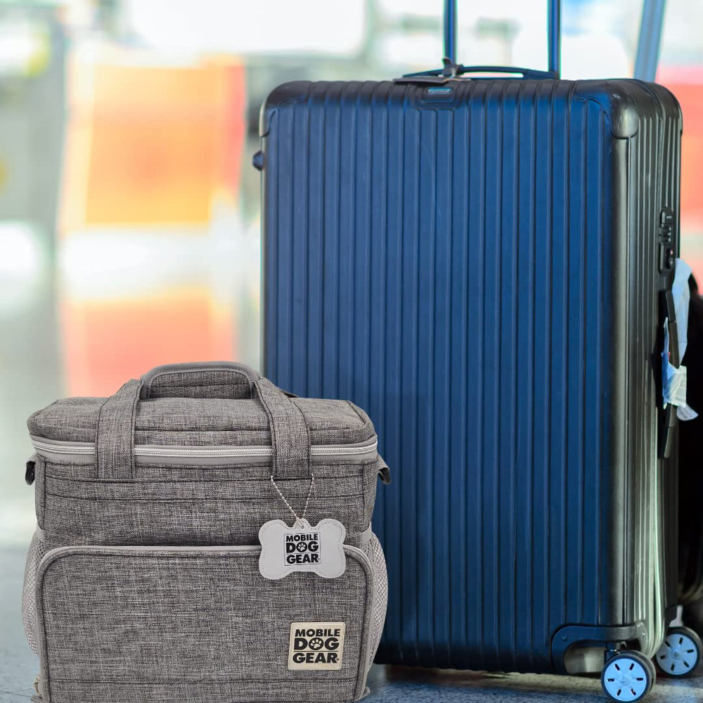Mobile Dog Gear Week Away divider keeps carriers neatly stacked for organized packing
