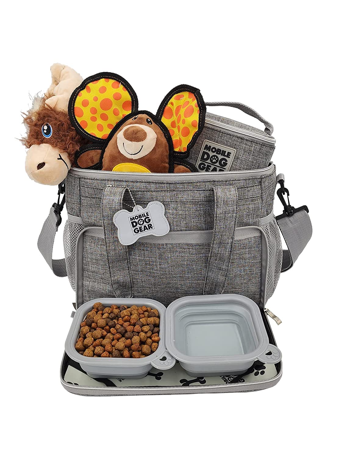 Mobile Dog Gear Week Away interior pocket demonstrates secure storage for essentials during travel