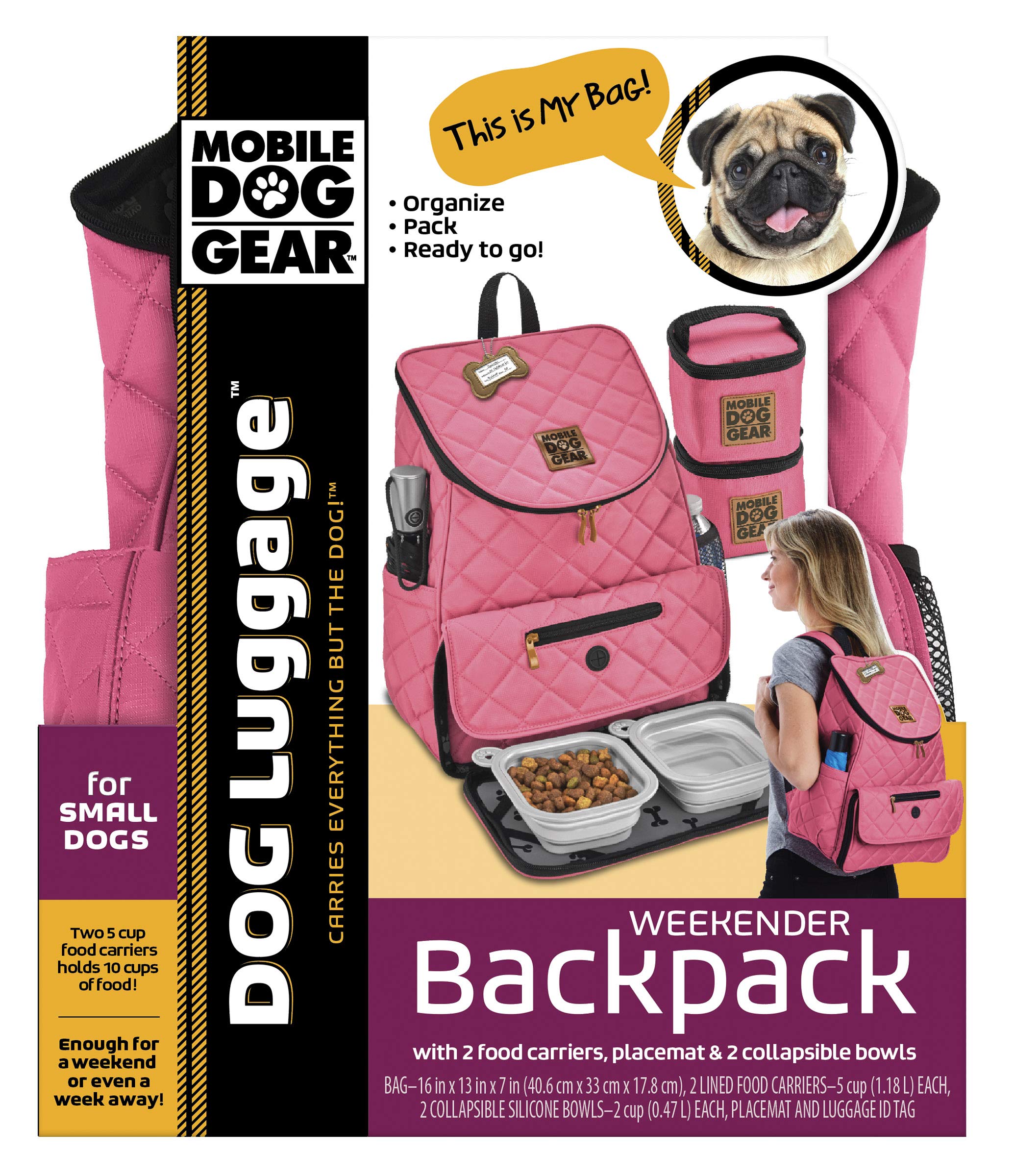 Mobile Dog Gear Weekender airline-friendly carry-on size for travel