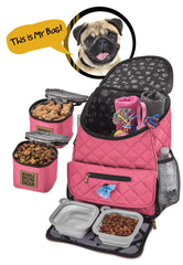 Mobile Dog Gear Weekender backpack pink back view showing padded straps