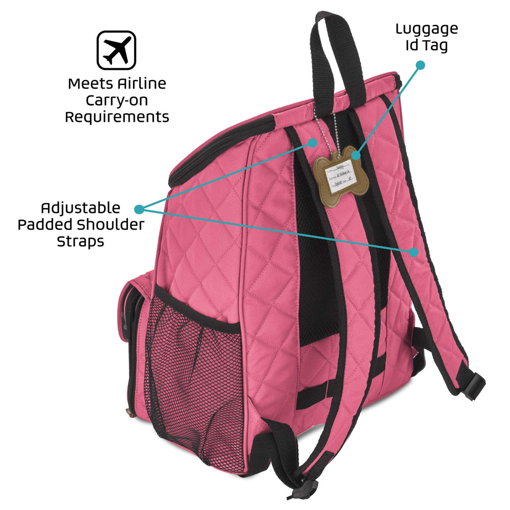 Mobile Dog Gear Weekender front pocket with ID tag for easy luggage ID