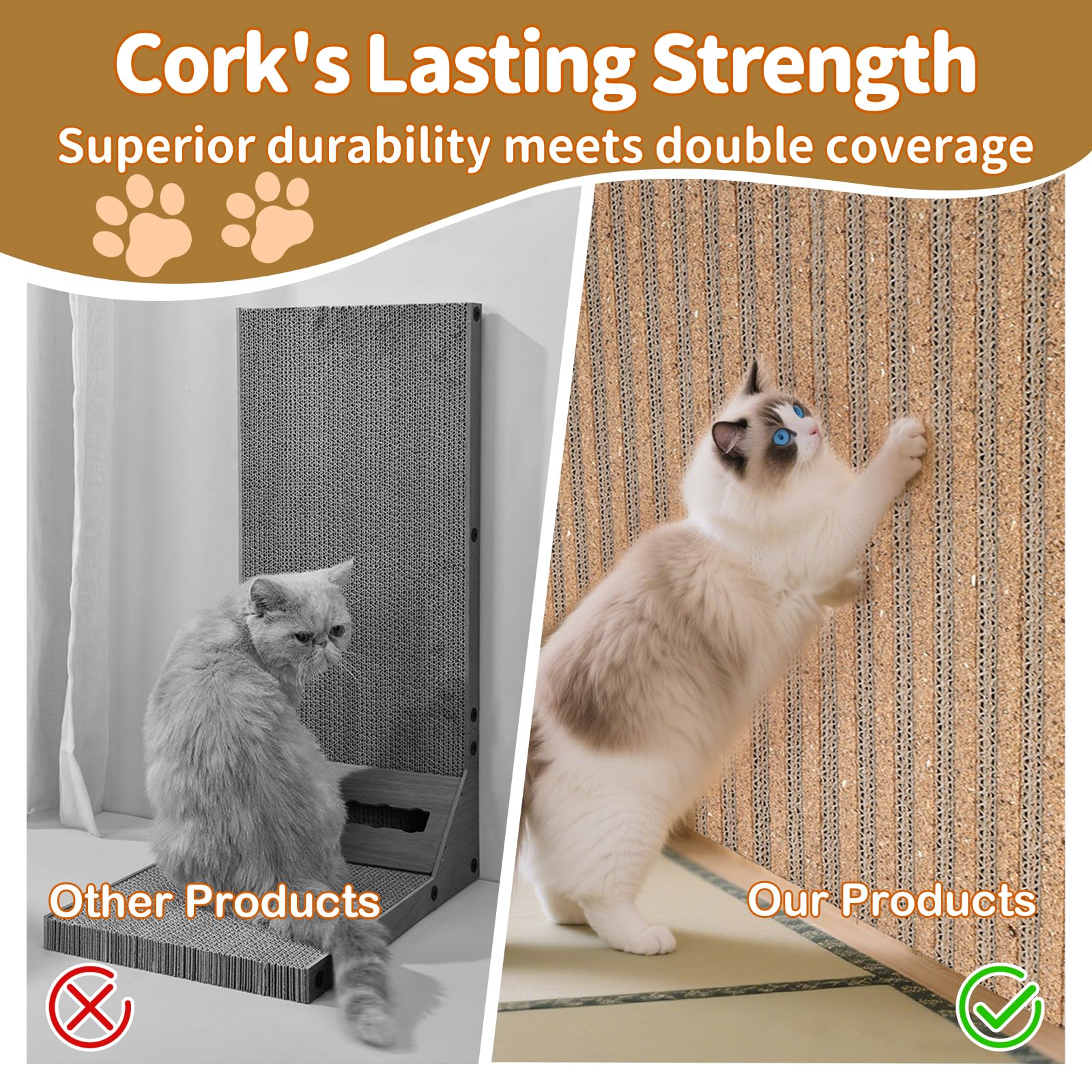 Mocherpion eco cork material highlights sustainable CO2 absorption benefits.