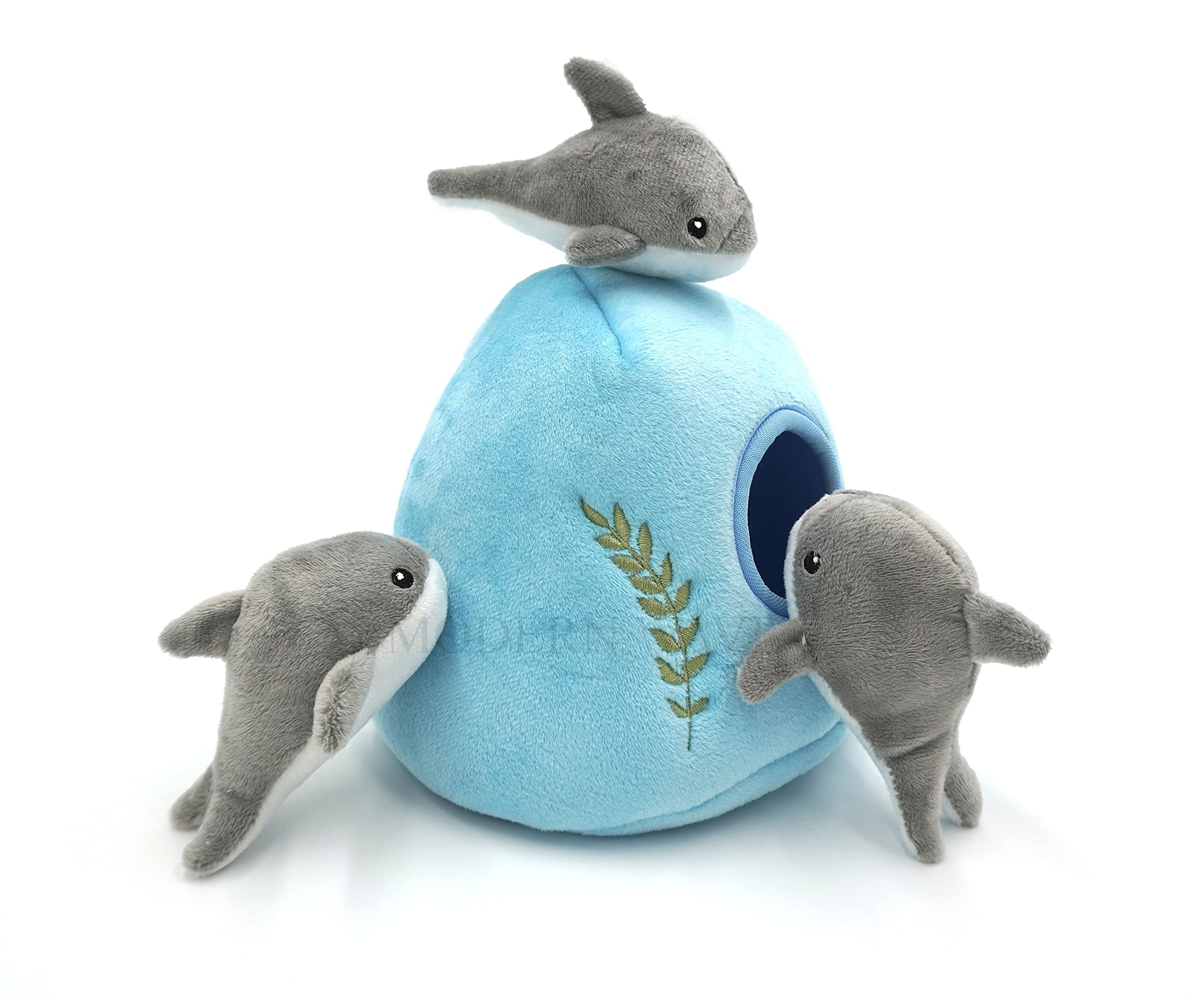 MODERN WAVE ocean-dolphins package includes ocean play set with three squeaky dolphins