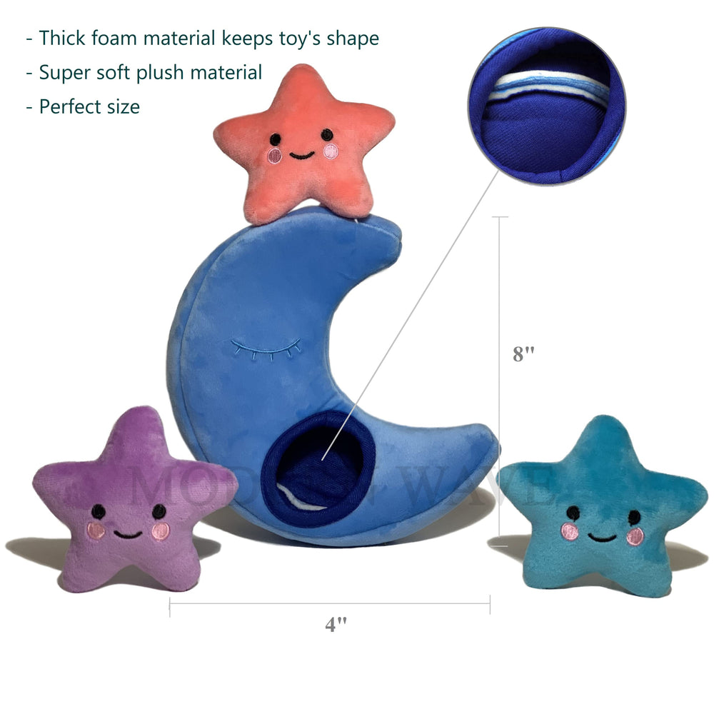 MODERN WAVE peluche suave ardilla con luna-estrellas para juego interior y exterior.