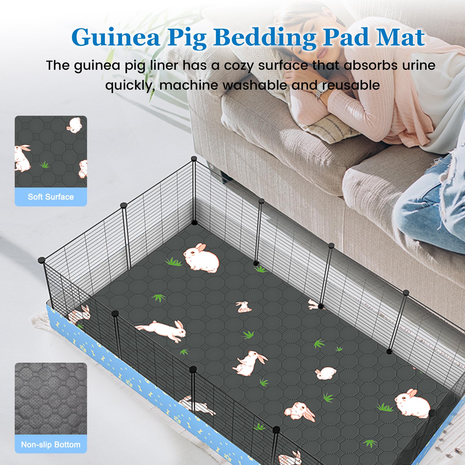 MODESLAB Guinea Pig Cage easy assembly image promotes quick setup in minutes