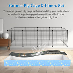 MODESLAB Guinea Pig Cage grid panels highlight safe, small-spacing construction for active pets