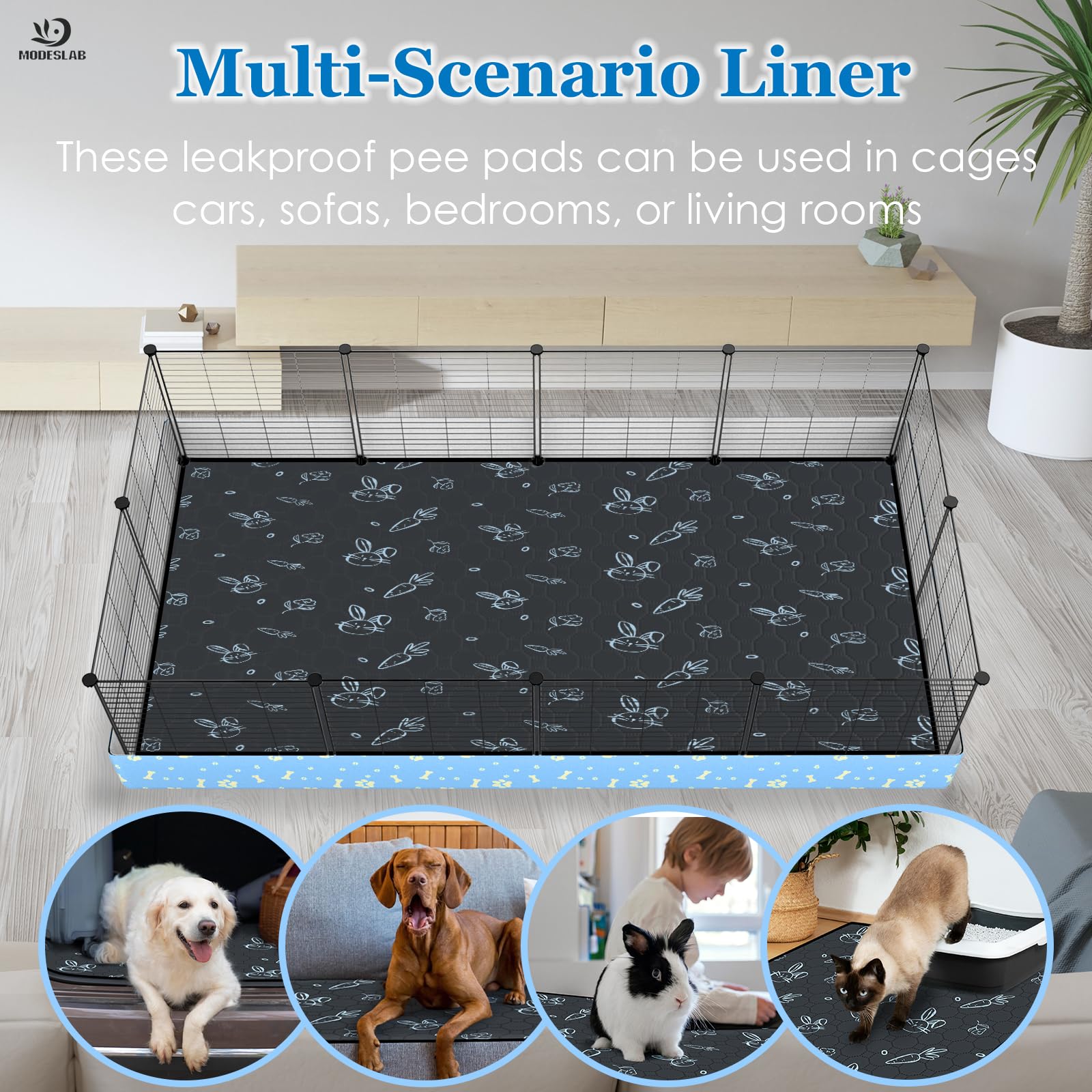MODESLAB reusable pee pad suitable for guinea pigs, rabbits, and small pets.