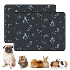 modeslab guinea pig cage liner navy rolled-out on cage floor for quick cleanup